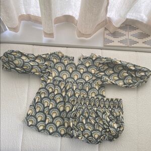 Kate Quinn 💯 organic cotton top and matching bloomer set